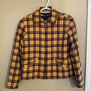 Braebrook Vintage Yellow Plaid Wool Blend Jacket Blazer Women’s Size 6 Spring